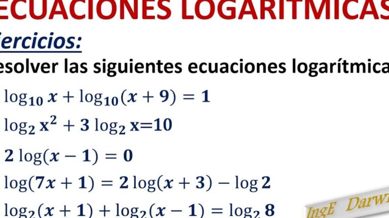10 ejemplos de funciones logaritmicas