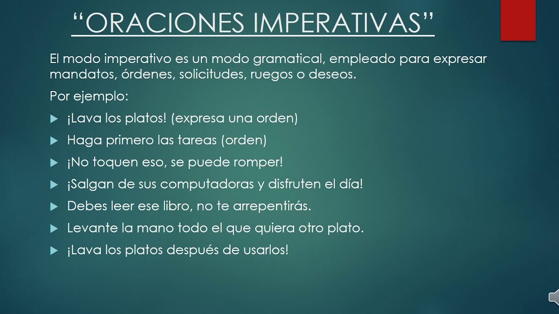 10 ejemplos de oraciones imperativas en espanol