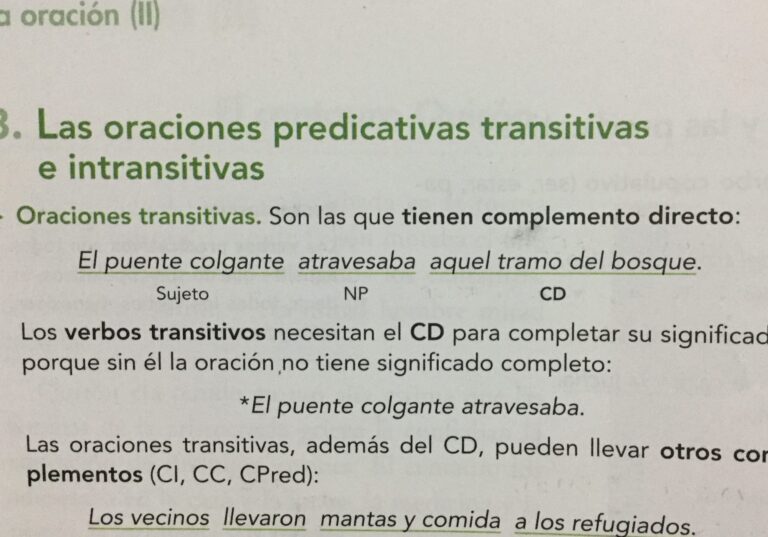 10 ejemplos de oraciones transitivas en espanol