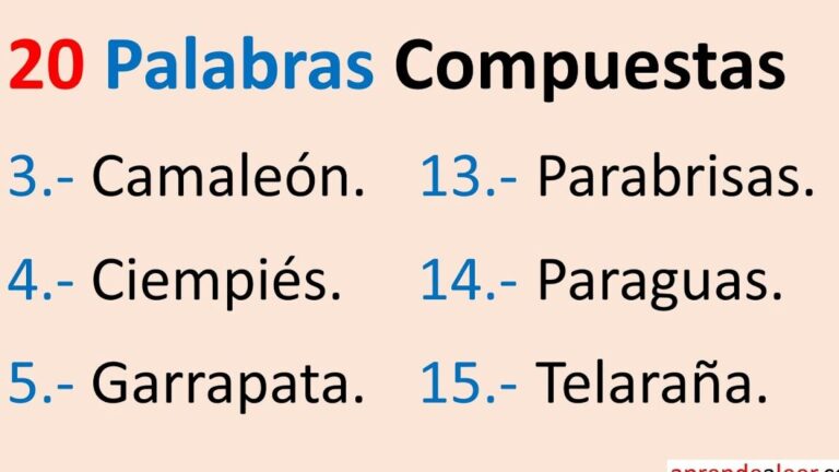 10 ejemplos de palabras compuestas en espanol