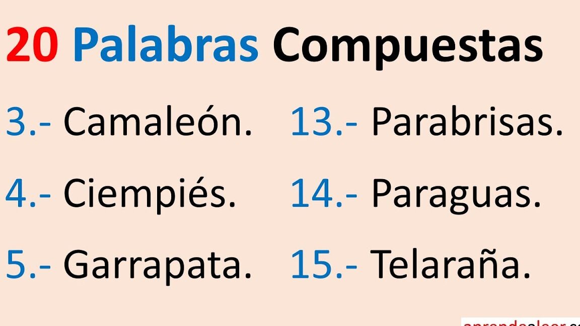 10 ejemplos de palabras compuestas en espanol