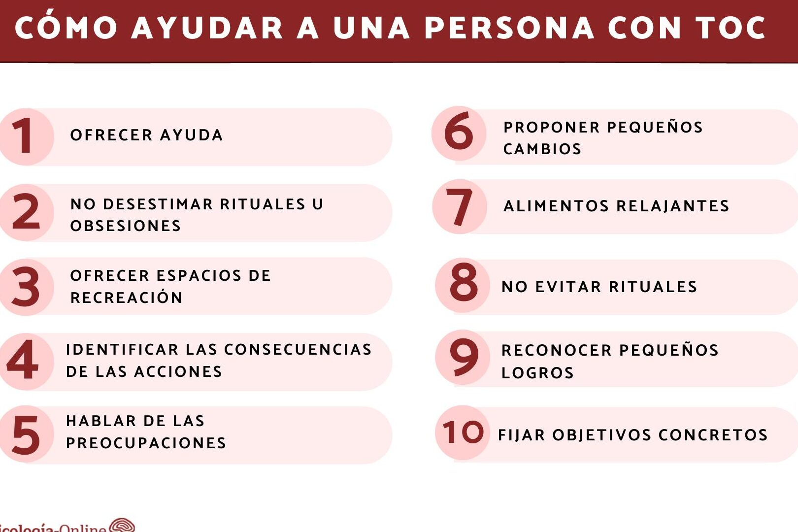 10 ejemplos de alimentos para personas con trastorno de la personalidad obsesivo compulsiva